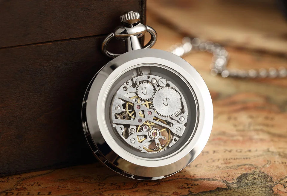 Gorben Luxurious Vintage Mechanical Skeleton Pocket Watches In Gold, Silver, Black & Mixed Colours