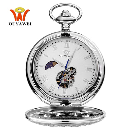 Ohsen Luxury Mechanical Hand Winding Skeleton Pocket Watch