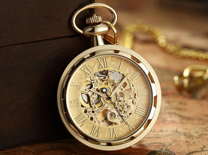 Gorben Luxurious Vintage Mechanical Skeleton Pocket Watches In Gold, Silver, Black & Mixed Colours