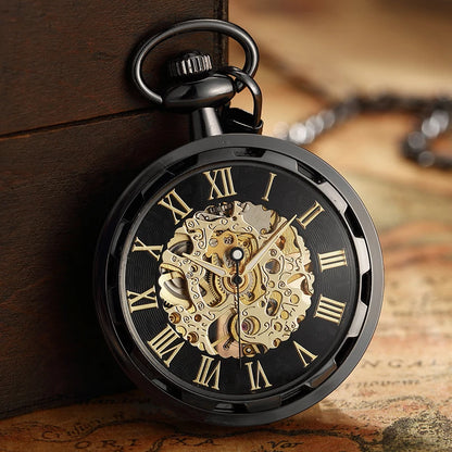 Gorben Luxurious Vintage Mechanical Skeleton Pocket Watches In Gold, Silver, Black & Mixed Colours