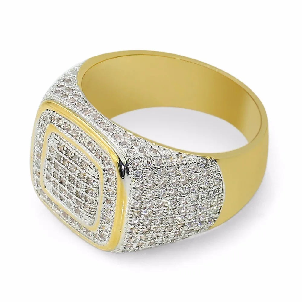 Fancy Iced Out  Micro Paved Stones S925 Sterling silver & Gold colour Rings