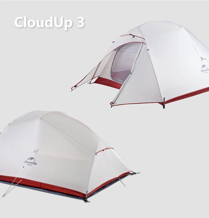 Naturehike Cloud Up 3 People Tent Ultralight 20D Waterproof Outdoor Camping Hiking Travel Tents Backpacking Cycling Sun Shelter