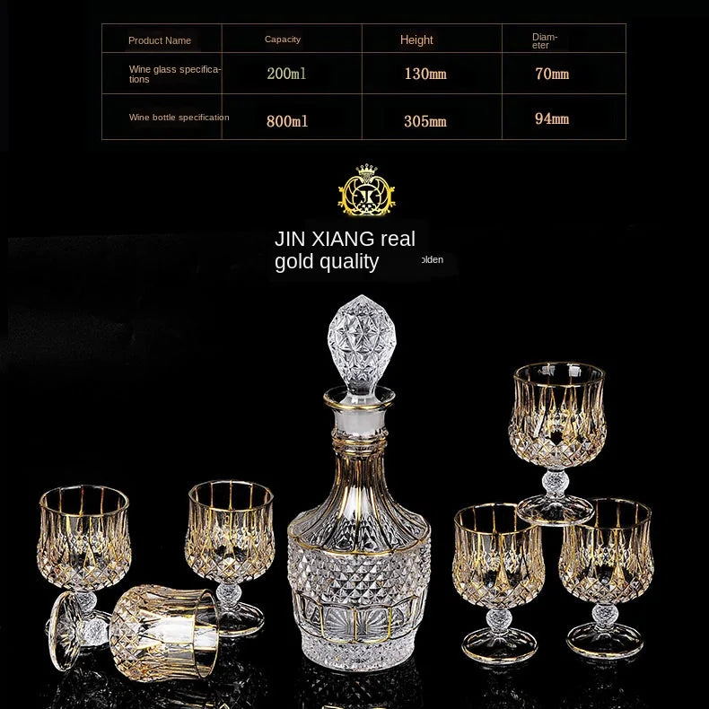 Luxurious high quality Crystal glass Decanter + 6 cups