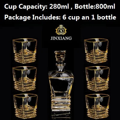 Luxurious high quality Crystal glass Decanter + 6 cups