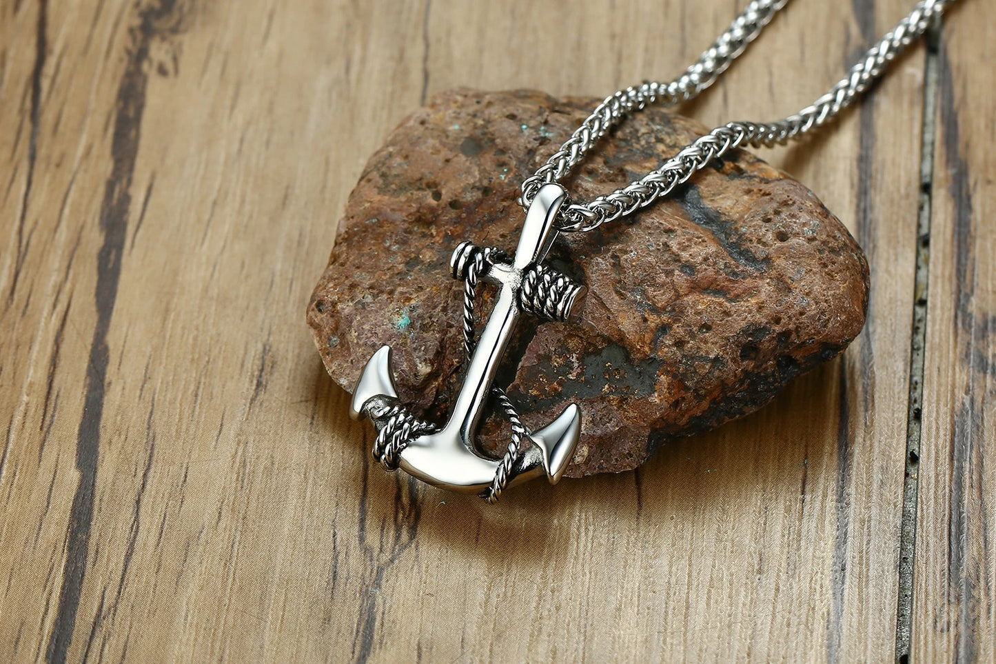 Metal Town Sea Anchor Pendants With Stainless Steel Chain necklace