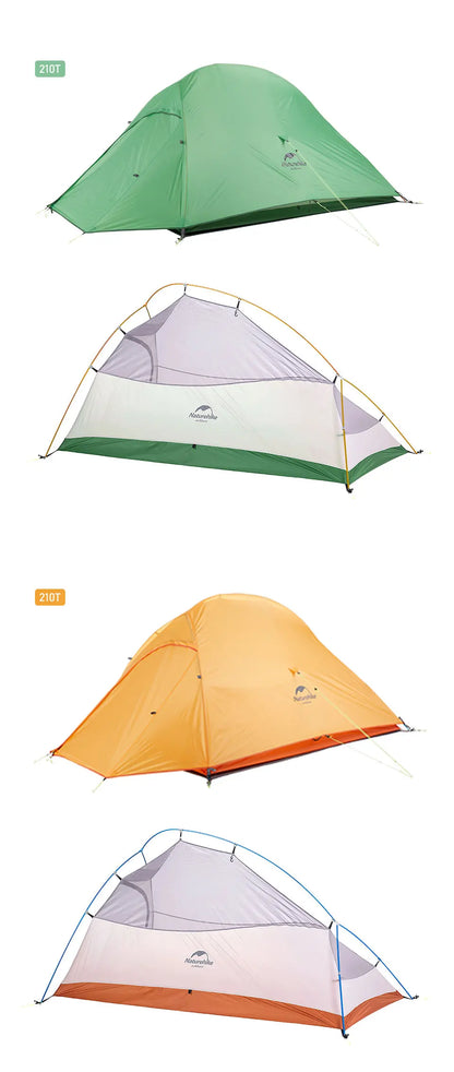 Naturehike Upgraded Cloud Up 2 Ultralight Tent Free Standing 20D Fabric Camping Tents For 2 Person With free Mat NH17T001-T