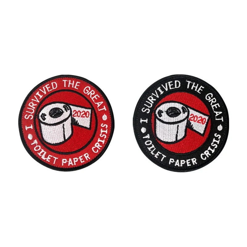 I SURVIVED THE GREAT TOILET PAPER TP CRISIS 2020 Embroidered Patches Stickers On Clothes Patch Badges