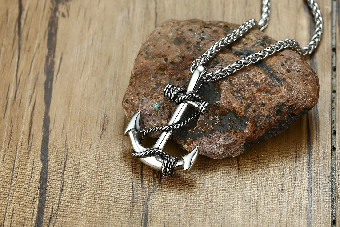 Metal Town Sea Anchor Pendants With Stainless Steel Chain necklace