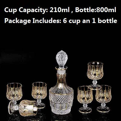 Luxurious high quality Crystal glass Decanter + 6 cups