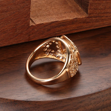 SYOUJYO Copper+ 585 Rose Gold Colour Glossy Signet Ring