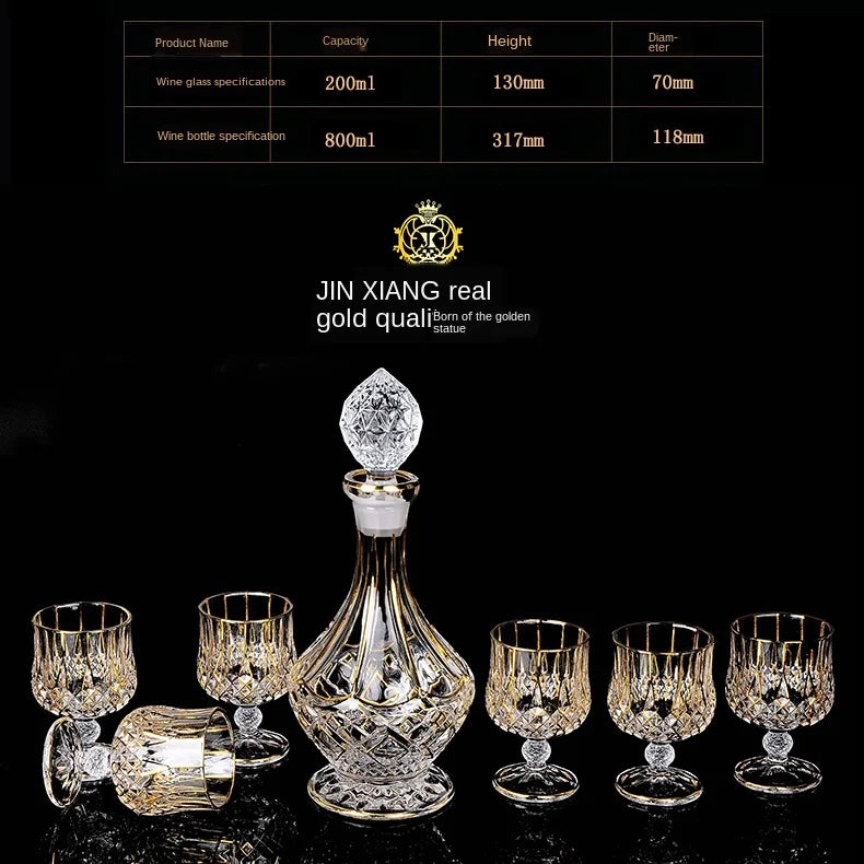 Luxurious high quality Crystal glass Decanter + 6 cups