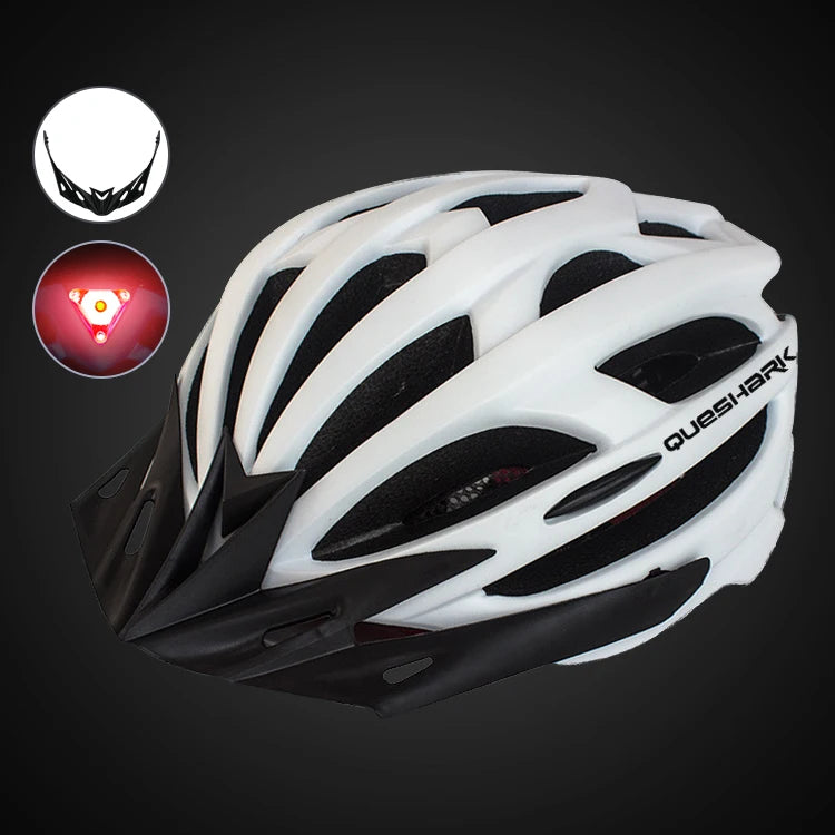 QUESHARK [Men&Women] Ultralight Cycling Helmet With Led Taillight And Sun Visor for Bike Bicycle Motorcycle Riding Safely