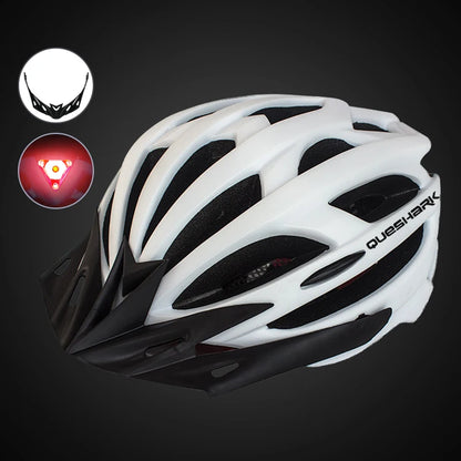 QUESHARK [Men&Women] Ultralight Cycling Helmet With Led Taillight And Sun Visor for Bike Bicycle Motorcycle Riding Safely