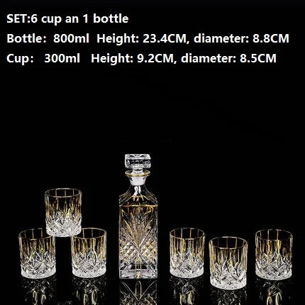 Luxurious high quality Crystal glass Decanter + 6 cups