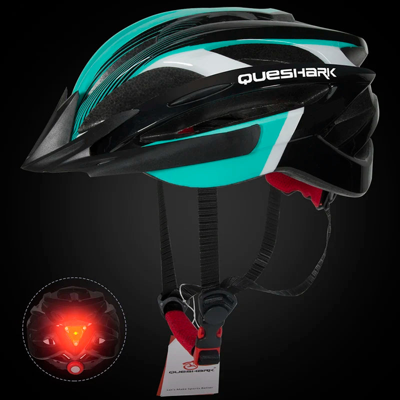 QUESHARK [Men&Women] Ultralight Cycling Helmet With Led Taillight And Sun Visor for Bike Bicycle Motorcycle Riding Safely