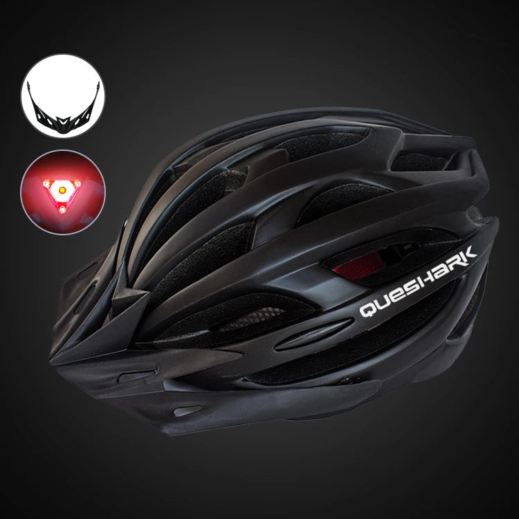 QUESHARK [Men&Women] Ultralight Cycling Helmet With Led Taillight And Sun Visor for Bike Bicycle Motorcycle Riding Safely