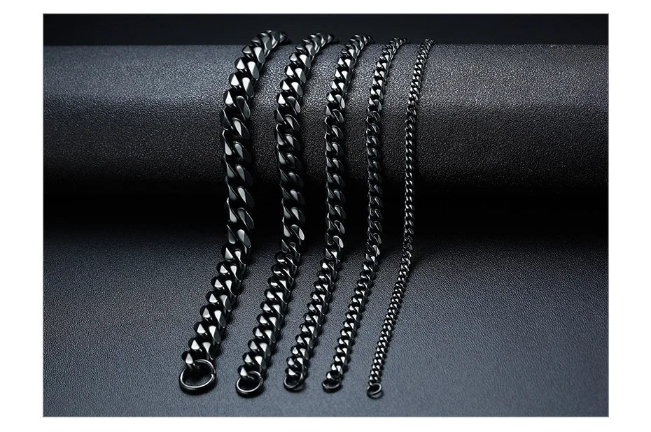 Vnox 3-11mm Chunky Stainless Steel Cuban Wristband.