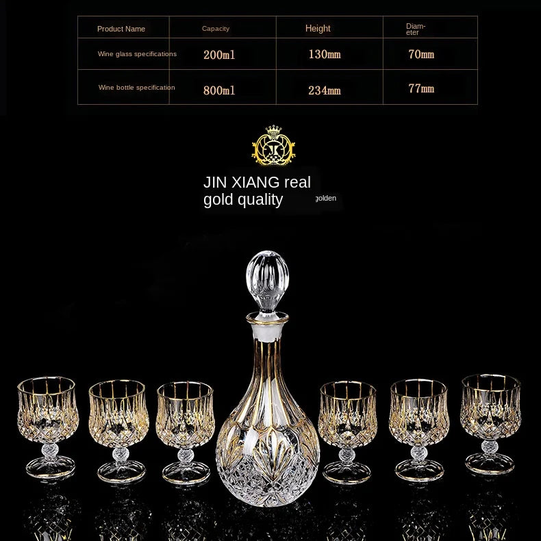 Luxurious high quality Crystal glass Decanter + 6 cups