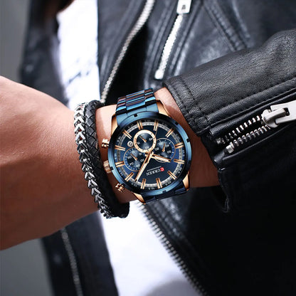 CURREN - Relogio Masculino luxurious Chronograph Wrist Watch, Quartz Clockwork And Waterproof