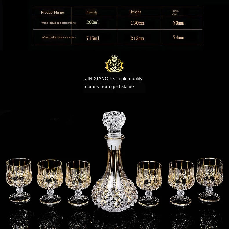 Luxurious high quality Crystal glass Decanter + 6 cups