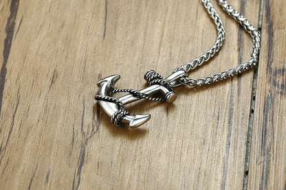 Metal Town Sea Anchor Pendants With Stainless Steel Chain necklace