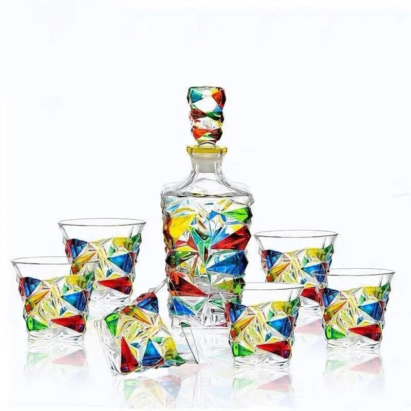 Luxurious high quality Crystal glass Decanter + 6 cups