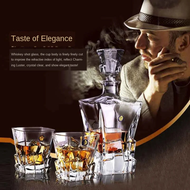 Luxurious high quality Crystal glass Decanter + 6 cups