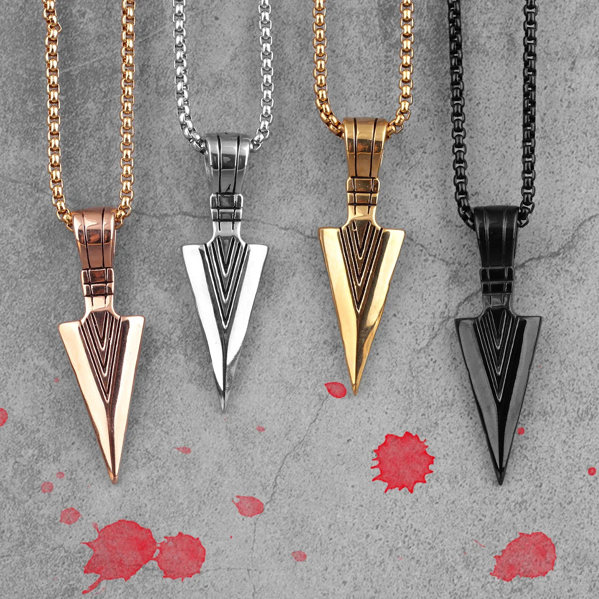 Spartan Spearhead Pendant Necklaces - Stainless Steel & Different Variants