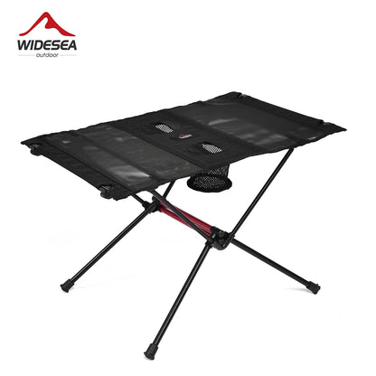 Widesea Outdoor Lightweight Mesh Folding Table With Cupholder