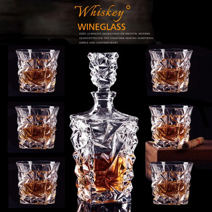 Luxurious high quality Crystal glass Decanter + 6 cups