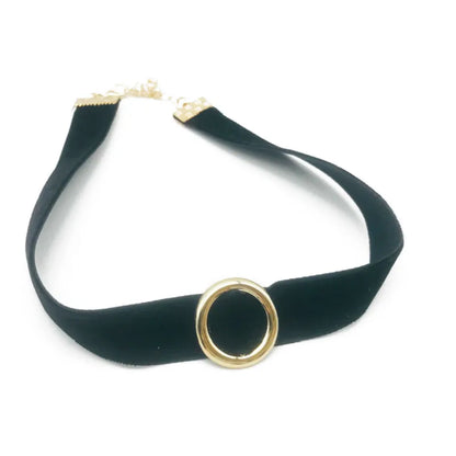 Simple Velvet Chokers Short Black/Red/Pink Clavicle Collar Necklace For Women - Pearl and other shapes