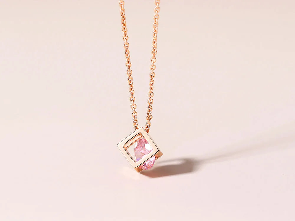 ZHOUYANG Cube Zircon Necklace For Women