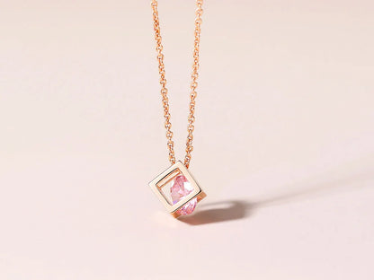 ZHOUYANG Cube Zircon Necklace For Women