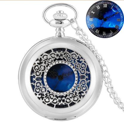 YISUYA Exquise Starry Multi Colour Dial uartz Pocket Watch Pendant