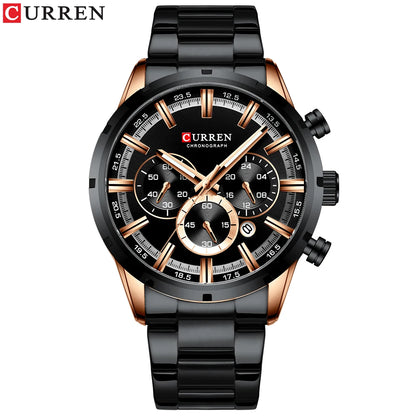 CURREN - Relogio Masculino luxurious Chronograph Wrist Watch, Quartz Clockwork And Waterproof