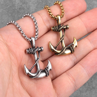 Metal Town Sea Anchor Pendants With Stainless Steel Chain necklace