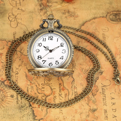 YISUYA Bronze Alice Quartz Pocket Watch With Small Pendant