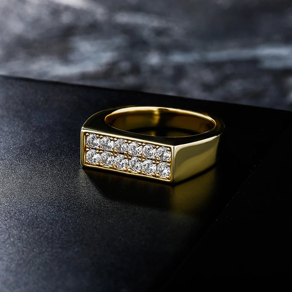 TOPGRILLZ High Quality Iced Out Cubic Zirconia Gold & Silver Colour Ring