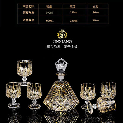 Luxurious high quality Crystal glass Decanter + 6 cups