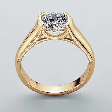 Anziw S925 Silver & 18K Gold Plated 2 Carat Moissanite Ring