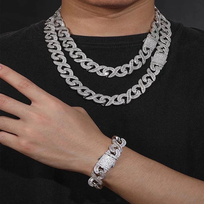 UWIN 15 MM Iced Out Infinity Necklaces