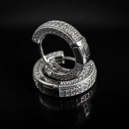 Unisex Different hoop style Iced Out CZ  Earrings