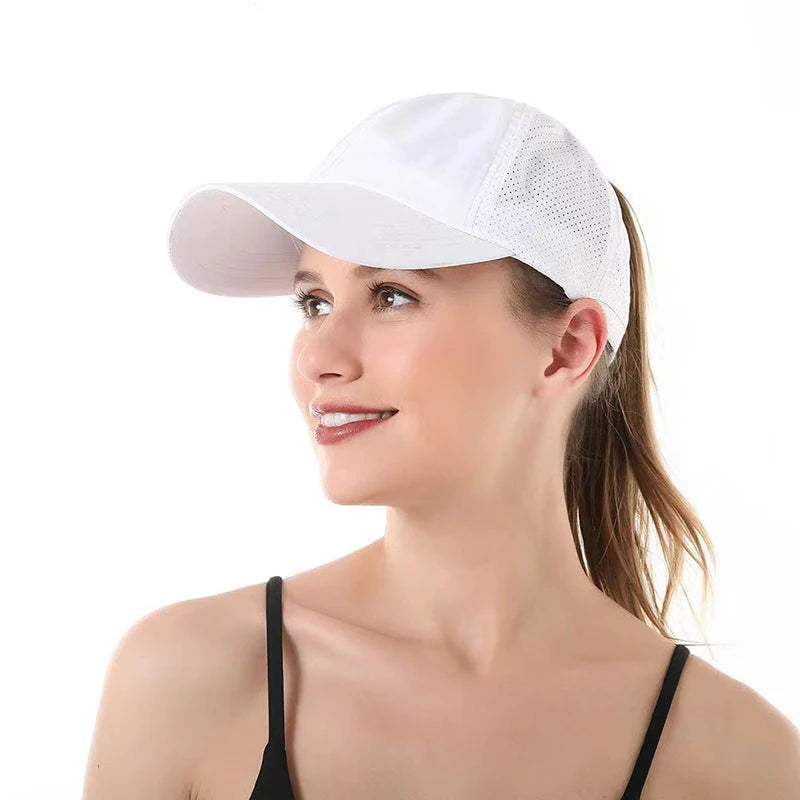 Summer Men & Woman Sport Leisure Cross-Ponytail Mesh cap - Quick-Drying Half-Hollow