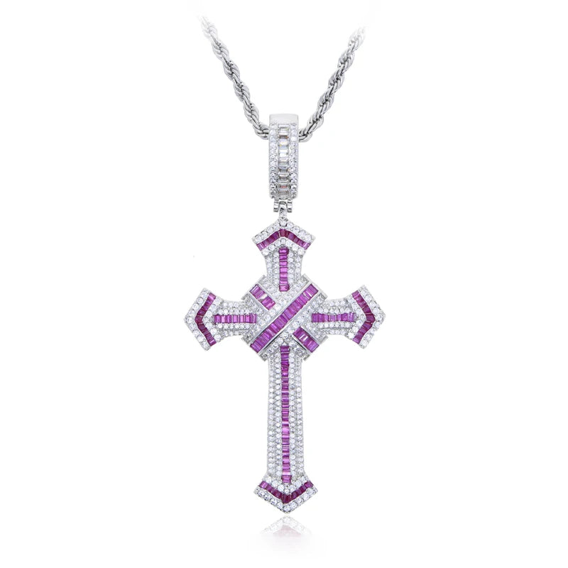 ATJMLADY Iced Out Cubic Zircon Cross Pendant for Men & Women