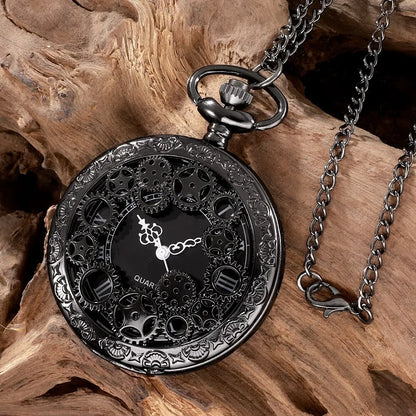 Steampunk Copper Vintage - Hollow Quartz Pocket & Necklace watch Pendant