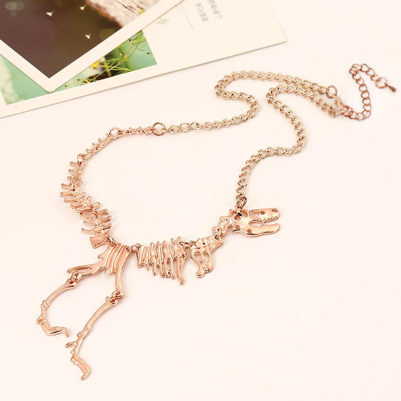 Exaggerated Dinosaur Skeleton Pendant Zinc Alloy Necklaces