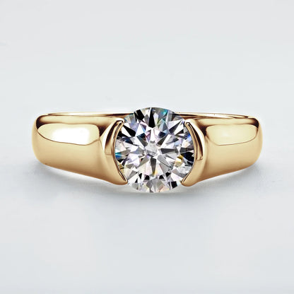 Anziw S925 Silver & 18K Gold Plated 2 Carat Moissanite Ring