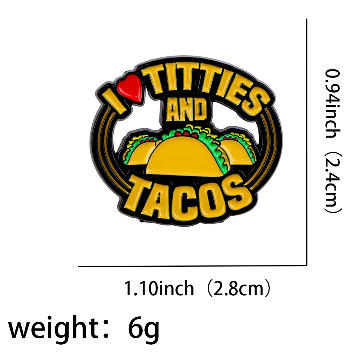 Funny Tacos Enamel Pin Food Brooch Pines Lapel Pins Badge on Backpack Clothing Accessories Fashion Jewelry Friends Gifts