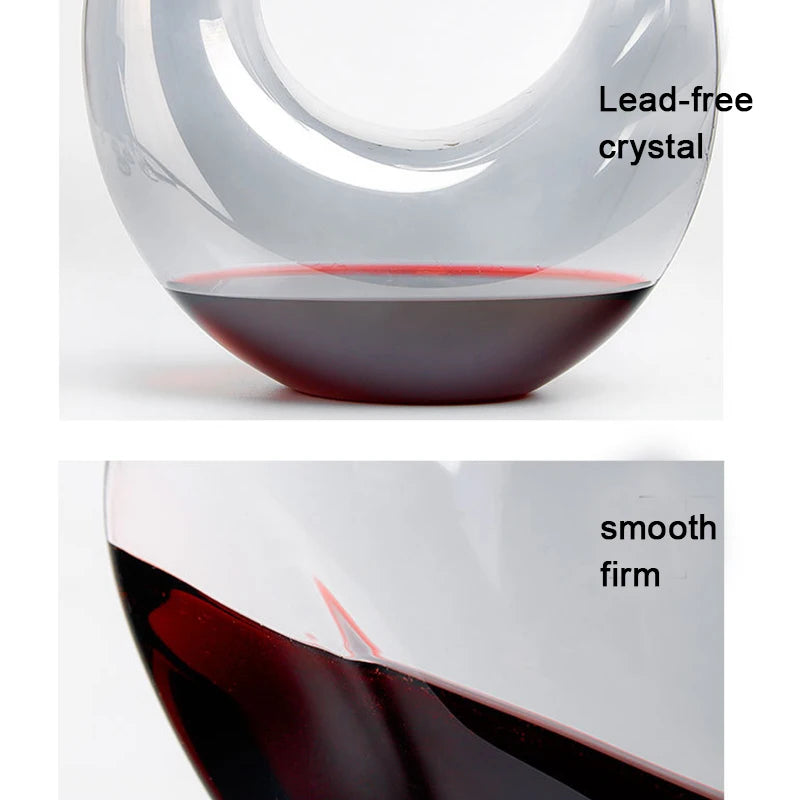 (Can Engrave Logo) 1800ML Glass Decanter, Quick Decanter With Handle, Large Capacity Wine Dispenser, Red Wine Set