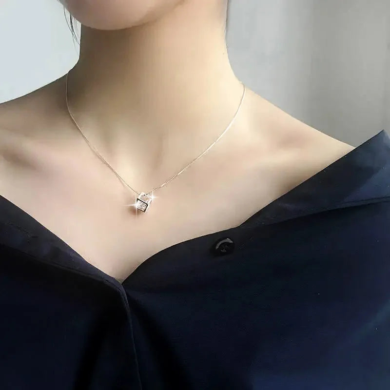 ZHOUYANG Cube Zircon Necklace For Women